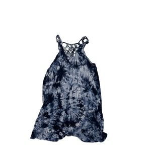 Oddly Blue Tie Dye Sleeveless Lace back Dress
